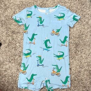 Little Sleepies Blue and Green Alligator romper